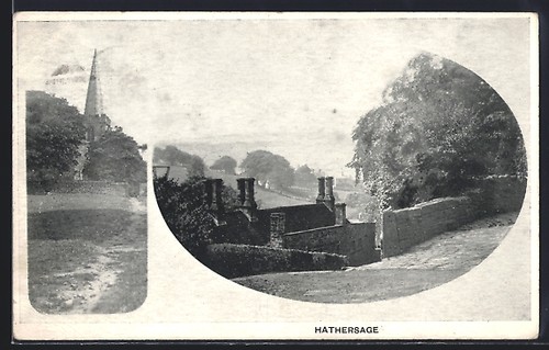 Postcard hathersage tower and - postcard, hathersage,