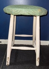 Rustic Vintage Handmade Wooden Mushroom Toadstool Stool Padded Seat 57cm by 39cm