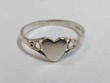 Size O Sterling Silver 925 ring ladies girls heart design vintage signet style