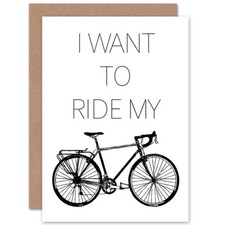 Sport I Want To Ride Bike Cycling Blank Greeting Card With Envelope