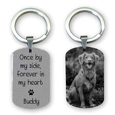 Personalised Pet Photo Engraved Keyring Gifts Dog Cat Animal Memorial Keepsake