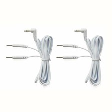 2x Electrode Lead Wires/Cable Connector for Digital Massager TENS 3.5 mm Plug