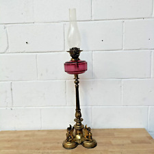 Beautiful Victorian Oil Lamp Antique Duplex Burner With Griffin Base Stunning