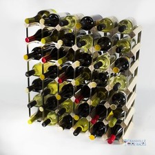 Cranville wine rack storage 42 bottle pine wood and metal wine rack assembled