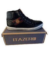 mens black faux leather side