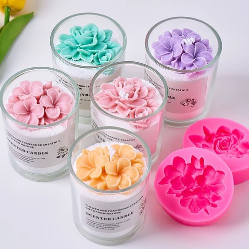 Flower silicone candle mold - silicone,