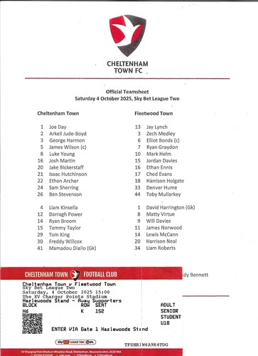 2025 cheltenham town v - 2025/26,