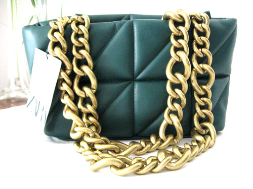 Zara forest green - green, quilted