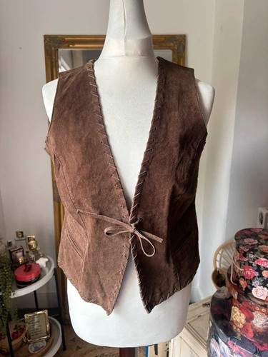 Vintage brown suede stitch - vintage,