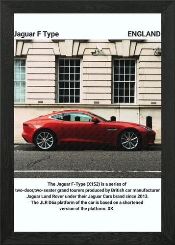 Red jaguar type framed wall - f-type,