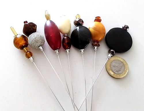 Vintage bead hat pins - vintage,