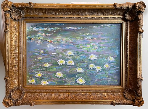 Water lilies oil painting - painting,