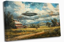 UFO Vintage Painting Canvas