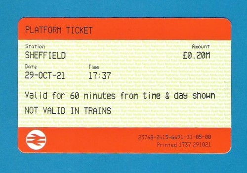 National rail platform ticket - rail,