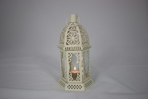 Cream table lantern 30cm - cream,