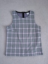Girls Lindex Sleeveless Vest Top Checked Purple White Black Size 10-12 146-152cm