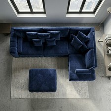 Lilly Chaise Sofa - navy blue