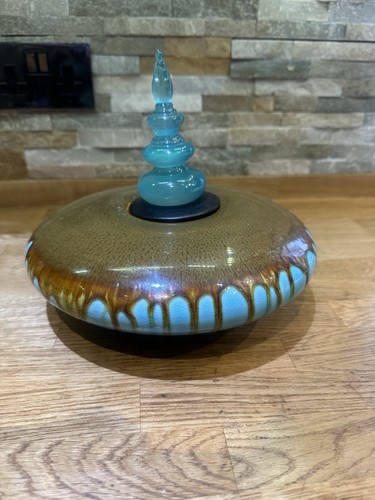 Pottery ceramic brown blue - pottery,