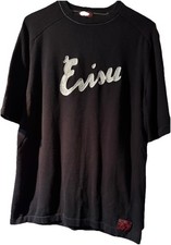 Evisu Vintage Y2K Black Embroidered Logo Cotton T-Shirt Size: L