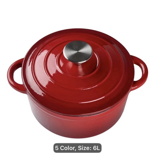 Large 6litres enameled cast - 6litres,