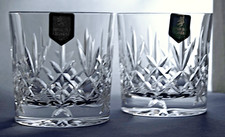 EDINBURGH CRYSTAL - LOMOND - 2 x OLD FASHIONED (255ml) WHISKY GLASSES  8.3cm