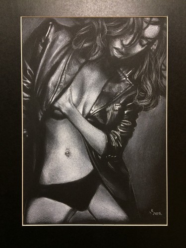 Original art drawing nude noir - nude,