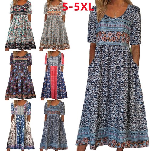 Summer women beach midi dress - summer,