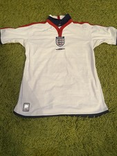 Men's Official Umbro England Football Shirt Home Kit 2003-2005 Size S Reversible