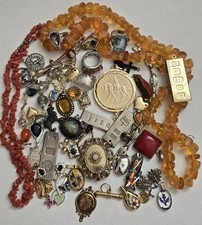 Vintage, Modern Antique Mixed Jewellery JOBLOT - Ingots, Coral, Intaglio Etc