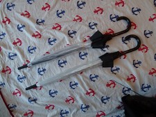 Job lot bundle 2x black auto open transparent dome ladies umbrellas