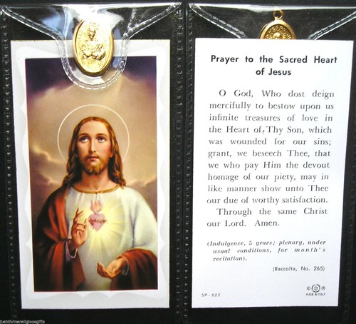 Sacred heart prayer card and - card,
