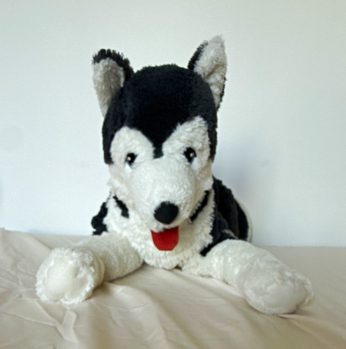 Ikea black white husky dog - black,