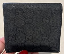 Gucci Monogram Black Canvas Outer And Leather Inner Wallet