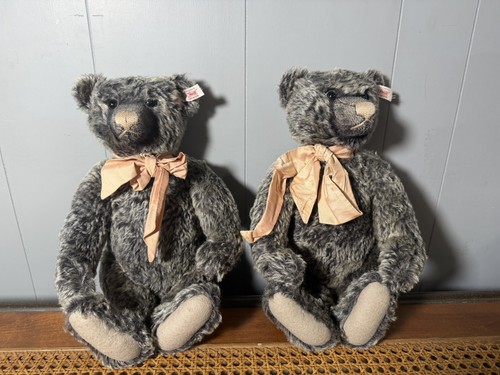Pair steiff grey mohair - pair,