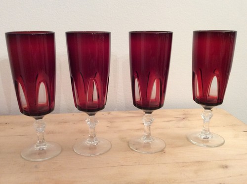 Set vintage cranberry red - 4,