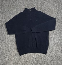 Men’s Navy Barbour 1/4 Zip Woollen Jumper Size XL Excellent Condition