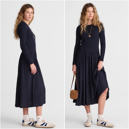 Madewell ribbed scoopneck midi - madewell,