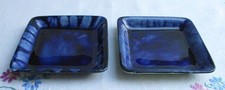 RARE PAIR OF VINTAGE BWTHYN BARMOUTH WALES POTTERY GLAZED CERAMIC PIN DISHES