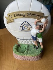 Grave Statue Tribute Gaelic Football Remembrance Statue LED Candle Included New