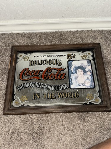 Vintage coca cola pub mirror - vintage, coca-cola
