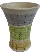 Denby Stoneware Vase Made in England Multicoloured Retro Design