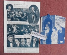 THE TERROR (1928) early horror film ephemera MAY McAVOY, EDGAR WALLACE