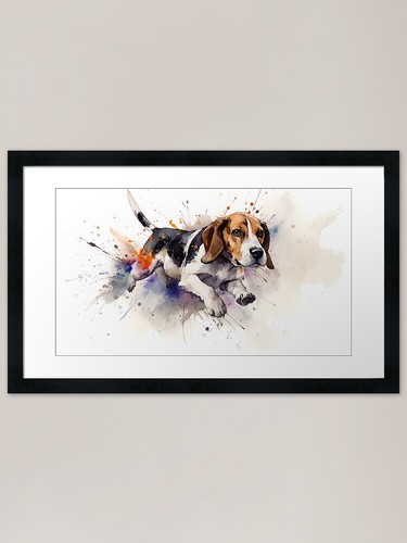 Beagle tri color - tri-color:, watercolor