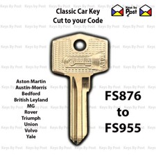 Classic Car Key Vintage Vehicle - Wilmot Breeden, Union Series FS876 - FS955 Jag