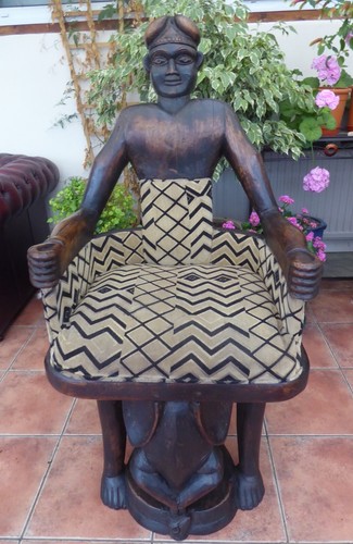 African tribal throne chair - african,