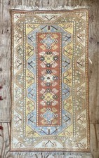 Beautiful Vintage Turkish Melas Anatolian  Floral Design Hand Knotted Rug