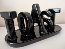 Toast Rack Black Ceramic Retro