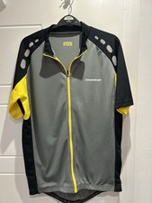Boardman Cycling Jersey Grey Yellow Full Zip Short Sleeve Medium Road Bike