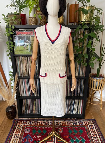 Vintage 1970s cream crochet - 1970s,