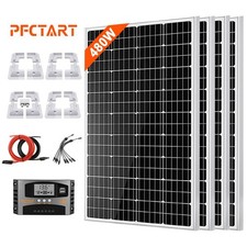 480W 12V Solar Panel Kit with RV Brackets Motorhomes Trailer Boat Off Grid Shed
